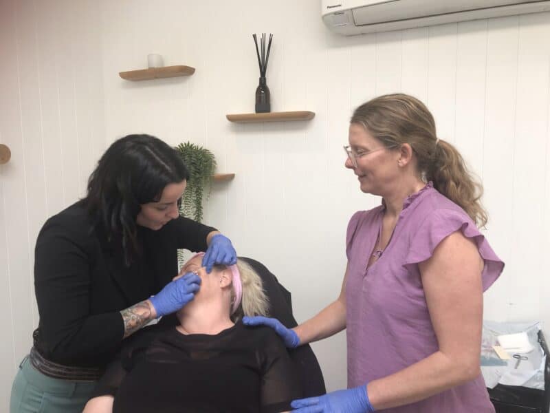 Chrissie during her non-surgical facelift