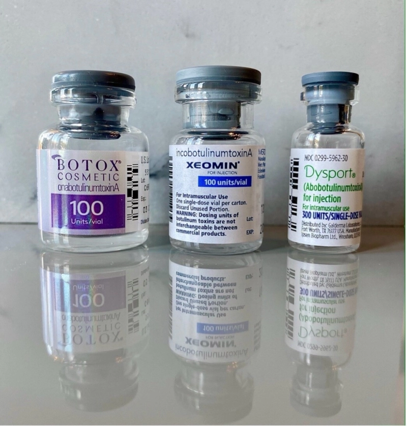 Botox, xeomin, dysport vials