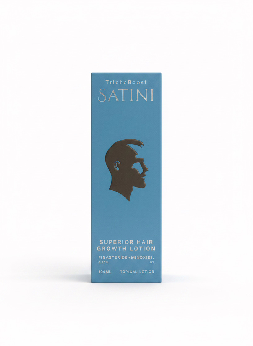 Topical Finasteride Lotion at Satini Cosmetic Clinic in Christchurch-100 ml, packaging