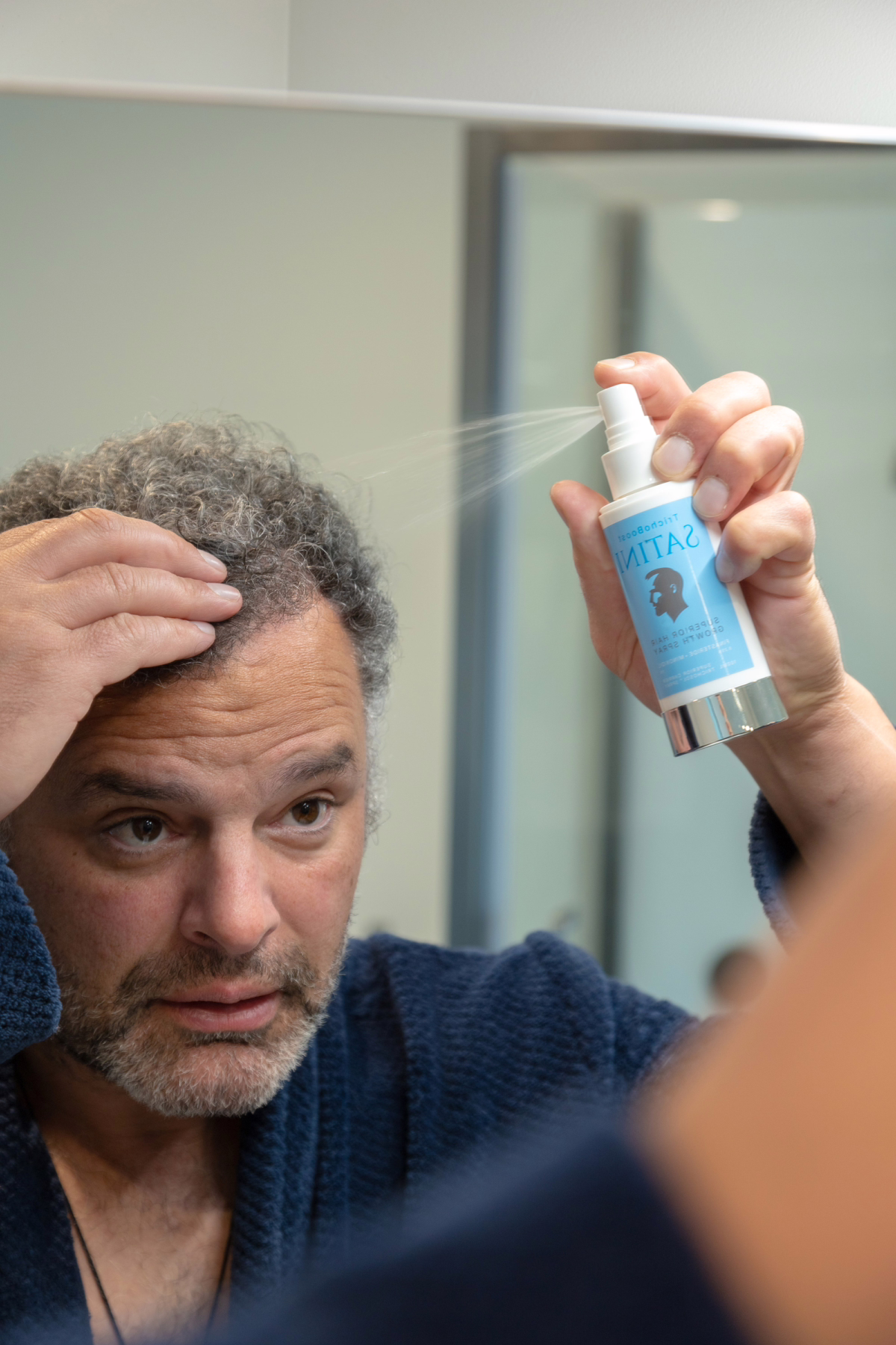 Topical finasteride in spray form for an easy application, not greasy, maximum delivery to the hair follicle.